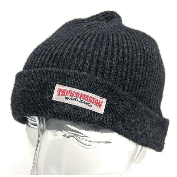 True Religion Other - True Religion World Tour Unisex Gray Wool Winter Beanie Hat Skull Cap OSFA